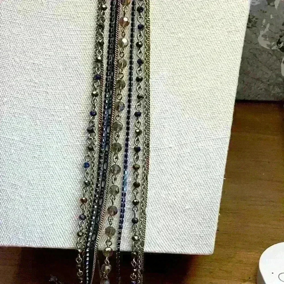 Vintage Multi Strand Necklace with AB Aurora Borealis Beads - Picture 3 of 5